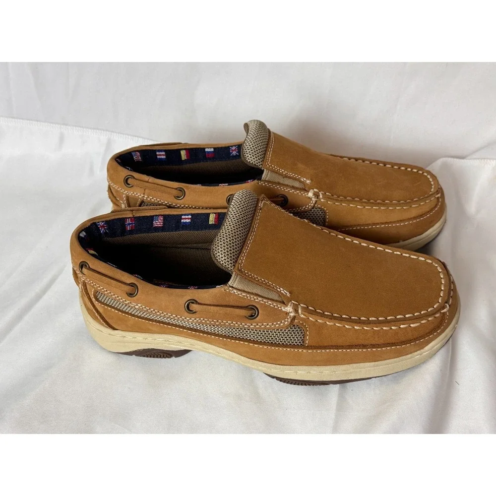 Reel Legends Mens Outrigger Casual Slip on Top-Sider Boat Shoes Tan‎ Loafer 7.5M
